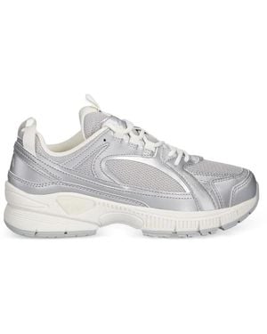 ARMANI EXCHANGE Metallic Paneled Sneakers - White