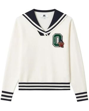 Chocoolate Sailor-Collar Logo-Patch Jumper - White