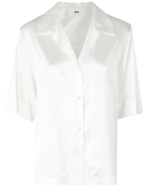 SOLOTRE Satin-Finish Short-Sleeved Shirt - White