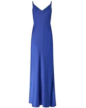 Pinko Robe Longue En Satin - Blue