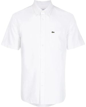 Lacoste Crocodile Logo-Patch Short-Sleeved Shirt - White