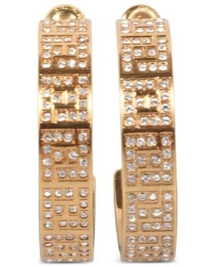 Fendi Ff-Embellished Hoop Earrings - Metallic