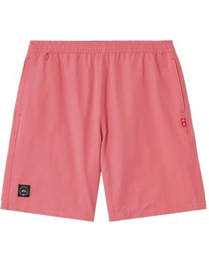 Izzue Logo-Patch Elasticated-Waist Shorts - Pink