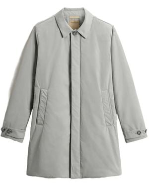 Woolrich Cappotto Urban Touch Pesca Con Bottoni - Grigio
