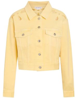 GOOD AMERICAN Cut-Out Denim Jacket - Yellow
