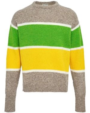 JW Anderson Stripe Crew-Neck Jumper - Yellow