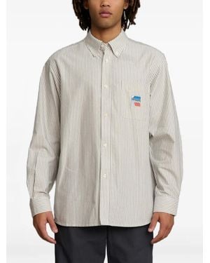Palmes Striped-Pattern Long-Sleeve Shirt - Grey