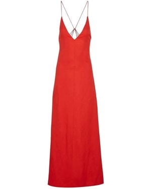 Twp Josephine Maxikleid Aus Leinen - Rot