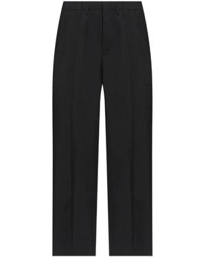Maison Margiela Pressed-Crease Wool Trousers - Black