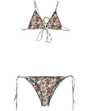 Anjuna Bikini Con Estampado Floral Y Detalle De Anilla - Blanco