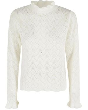 FARM Rio Ruffled-Collar Top - White