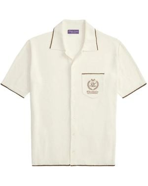 Ralph Lauren Wimbledon Embroidered Silk-Blend Shirt - White