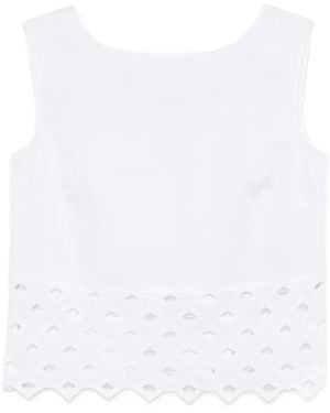 Max Mara Bchmaggio Broderie-Anglaise-Detail Top - White