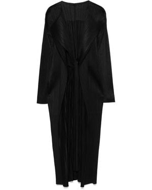 Pleats Please Issey Miyake Merry Bicolour Coat - Black