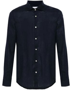 Manuel Ritz Logo-Embroidered Long-Sleeves Shirt - Blue