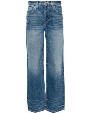Interior Remy Mid-Rise Wide-Leg Jeans - Blue