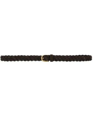 Lardini Braided Leather Belt - White