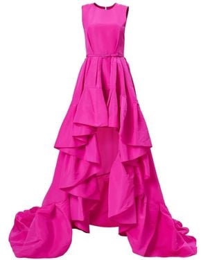 Carolina Herrera Ruffle-Hem High-Low Gown - Pink