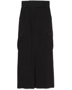 IRO Interlock Twill Maxi Cargo Skirt - Black