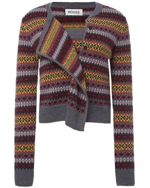 Monse Fair Isle Cascade Cardigan Set - White