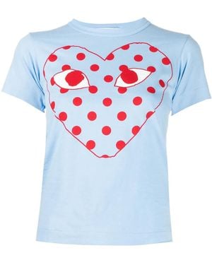 COMME DES GARÇONS PLAY Logo Print T-Shirt - Blue