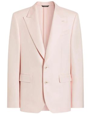 Dolce & Gabbana Sicilia Light Single-Breasted Viscose Jacket - Pink