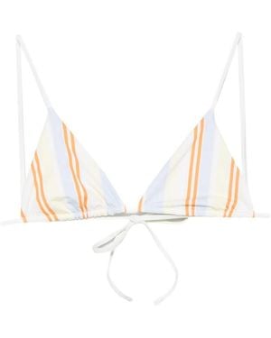 SIR. Striped Triangle Bikini Top - White
