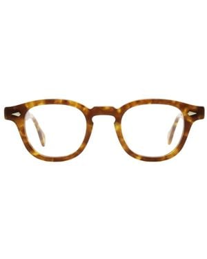 JULIUS TART Brille Mit Rundem Gestell - Braun