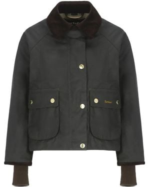 Barbour Corduroy-Collar Flap-Pocket Jacket - Black