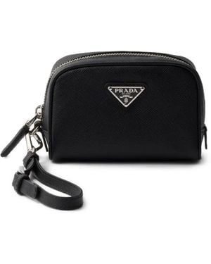 Prada Clutch aus Saffiano-Leder - Schwarz