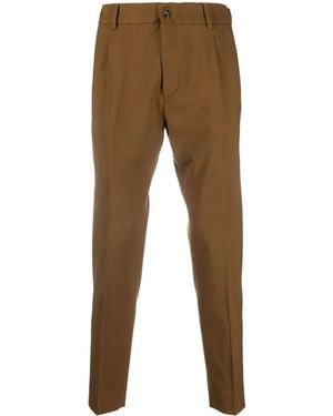 Dell'Oglio High-Waist Cropped Trousers - Brown