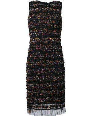 Givenchy Ruched Mesh Shift Dress - Black