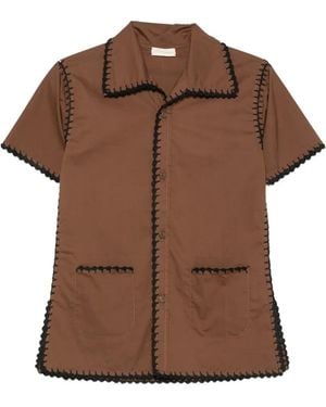 TERRY PUESTO Crochet-Trim Shirt - Brown
