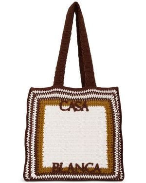 CASABLANCA Sac Cabas En Crochet De Coton - White