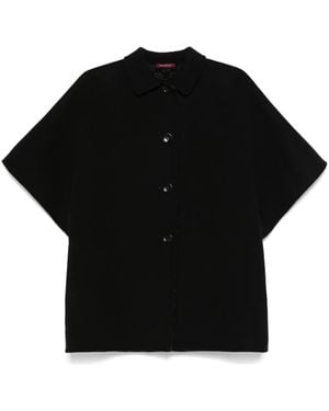 Gucci Reversible 'Gg' Silk Wool Coat - Black
