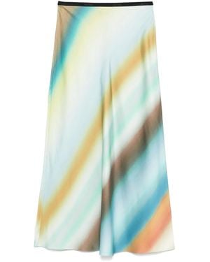Paul Smith Midi-Rok Met Waterverf-Effect - Blauw