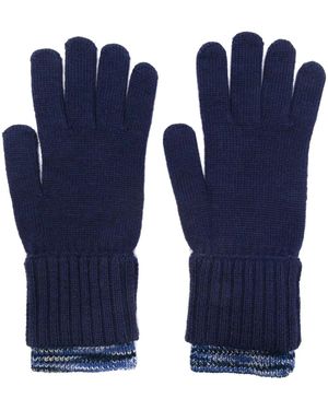 Missoni Logo-Patch Gloves - Blue