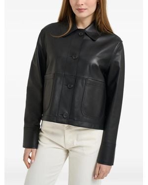 S.w.o.r.d 6.6.44 Button Leather Coat - Black