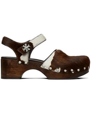Tory Burch Turnlock Clog Court Shoes - Brown