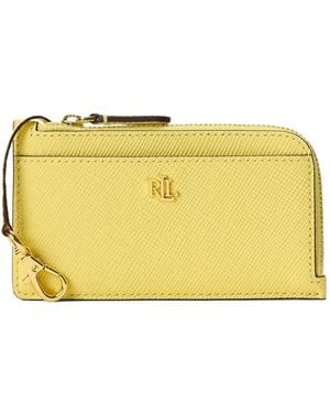 Ralph Lauren Cross-Grain Leather Cardholder - Yellow