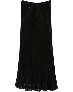 Tom Ford Jupe Longue Nervurée Brodée De Sequins - Noir