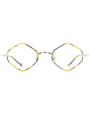 Eyepetizer Bril Met Geometrisch Montuur En Luipaardprint - Wit