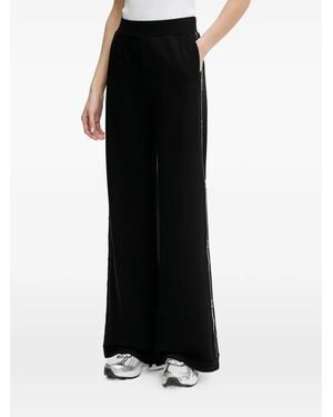 EA7 Logo-Stripe Track Pants - Black