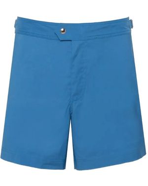 Tom Ford Side-Buckle Swim Shorts - Blue