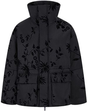 Shanghai Tang Floral-Print Padded Jacket - Black