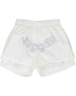 Sp5der Double-Layer Shorts - White