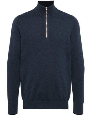 N.Peal Cashmere Carnaby Half-Zip Jumper - Blue