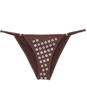 GIMAGUAS Bragas De Bikini Con Ojales - Marrón