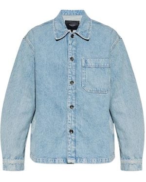 Rag & Bone Button-Up Denim Jacket - Blue