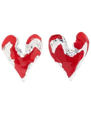 Vann Jewelry Pendientes Con Motivo De Corazón - Rojo